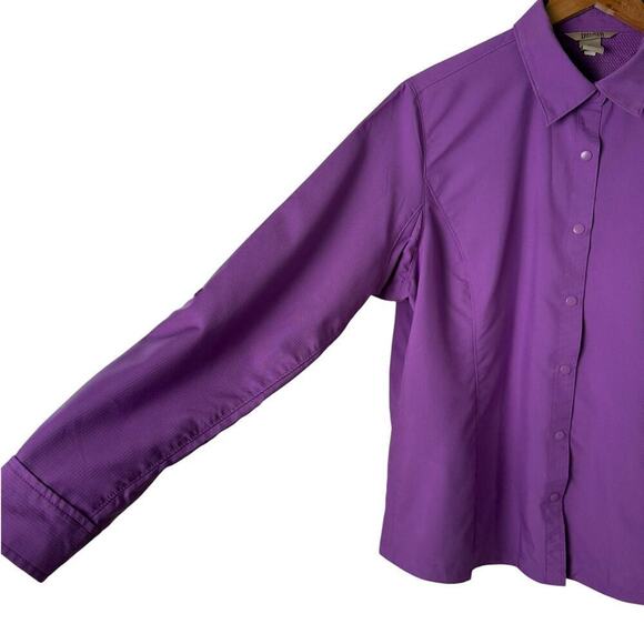 Duluth Trading Co Snap Front Shirt Long Sleeve Vented CoolPlus Outdoors Purple L - Picture 6 of 11